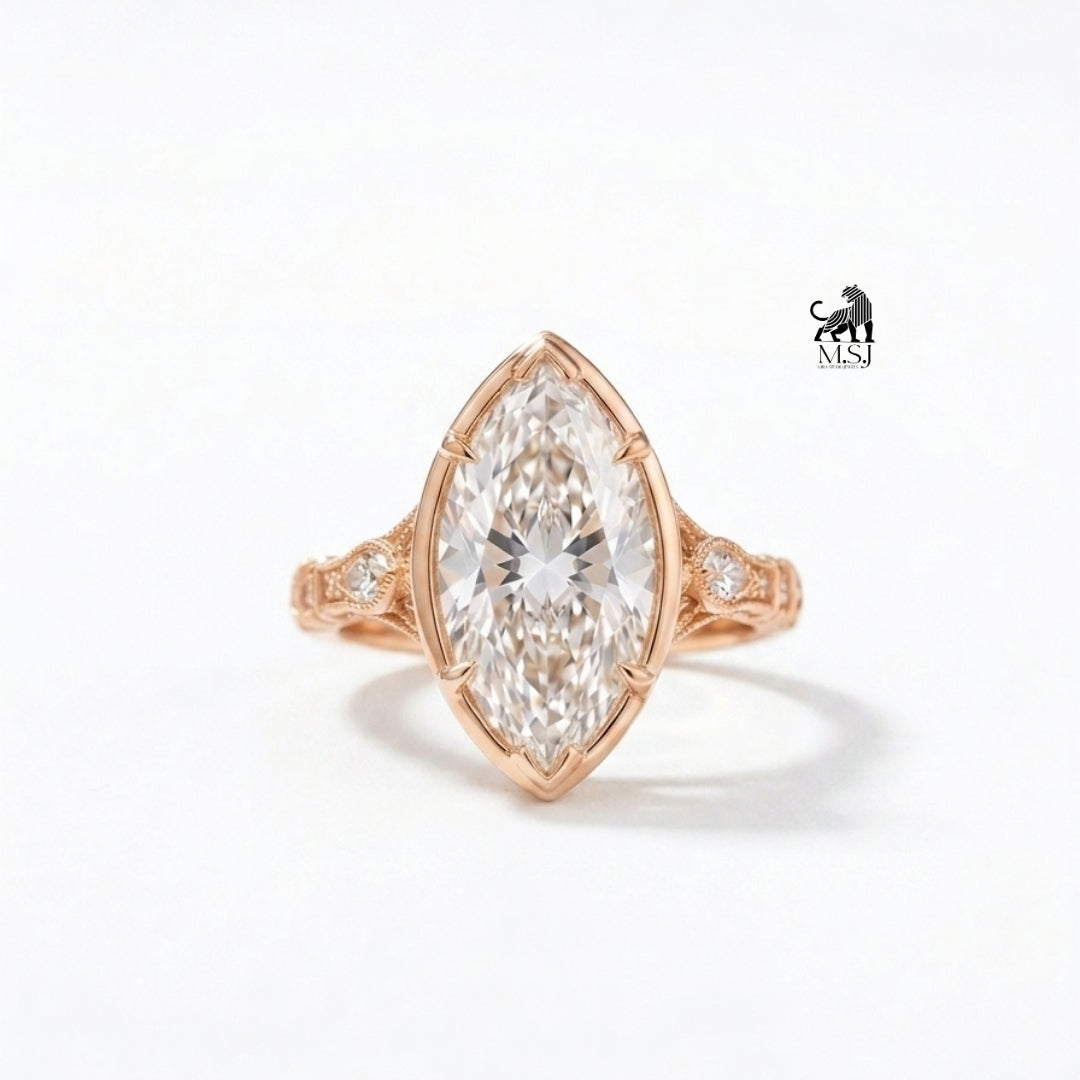 Marquise Majesty Bezel Lab-Grown Diamond Ring