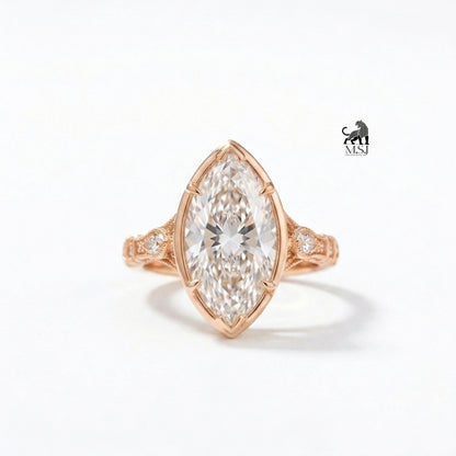 Marquise Majesty Bezel Lab-Grown Diamond Ring