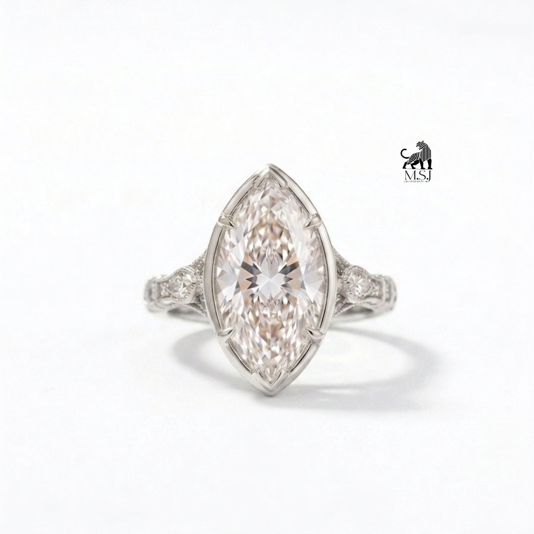 Marquise Majesty Bezel Lab-Grown Diamond Ring