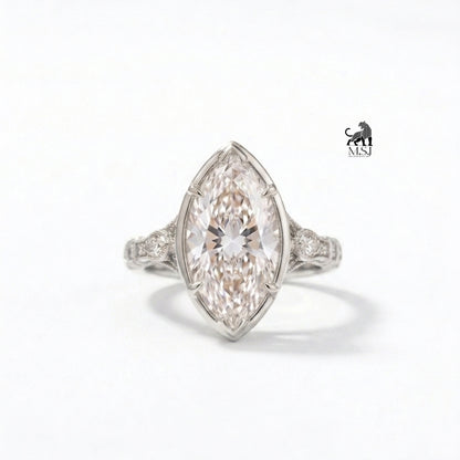 Marquise Majesty Bezel Lab-Grown Diamond Ring