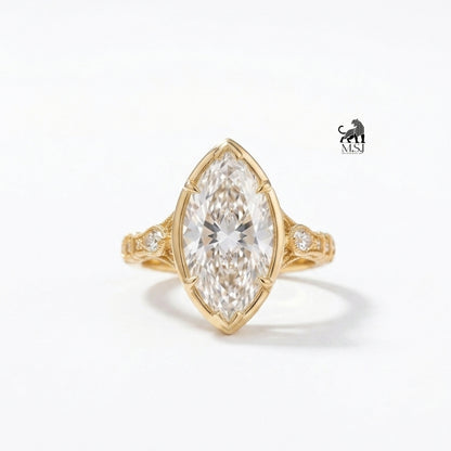 Marquise Majesty Bezel Lab-Grown Diamond Ring