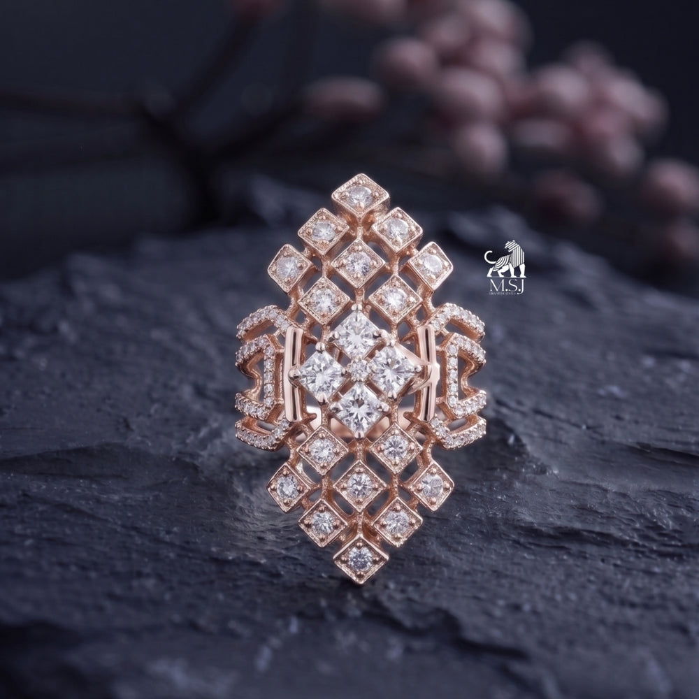 Royal Lattice Lab-Grown Diamond Statement Ring