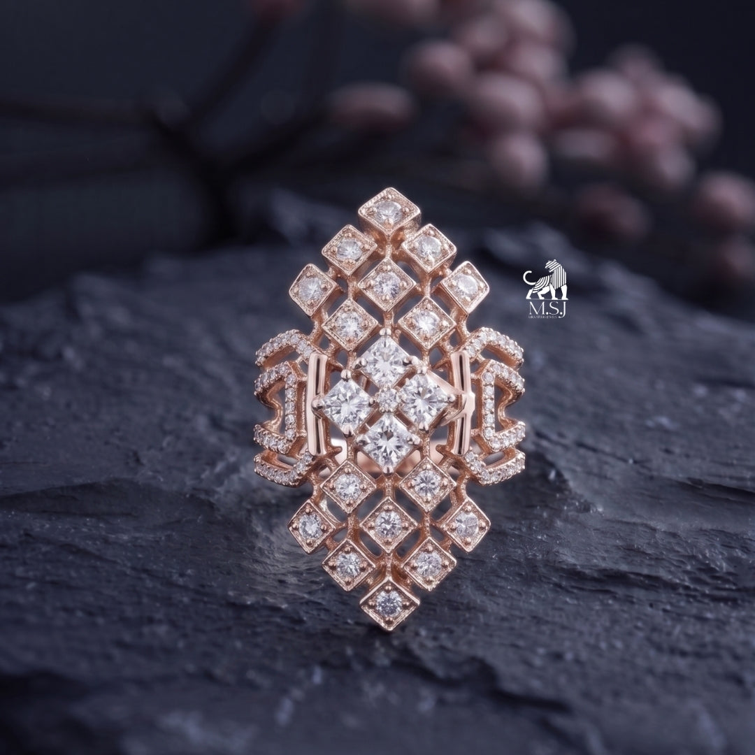 Royal Lattice Lab-Grown Diamond Statement Ring