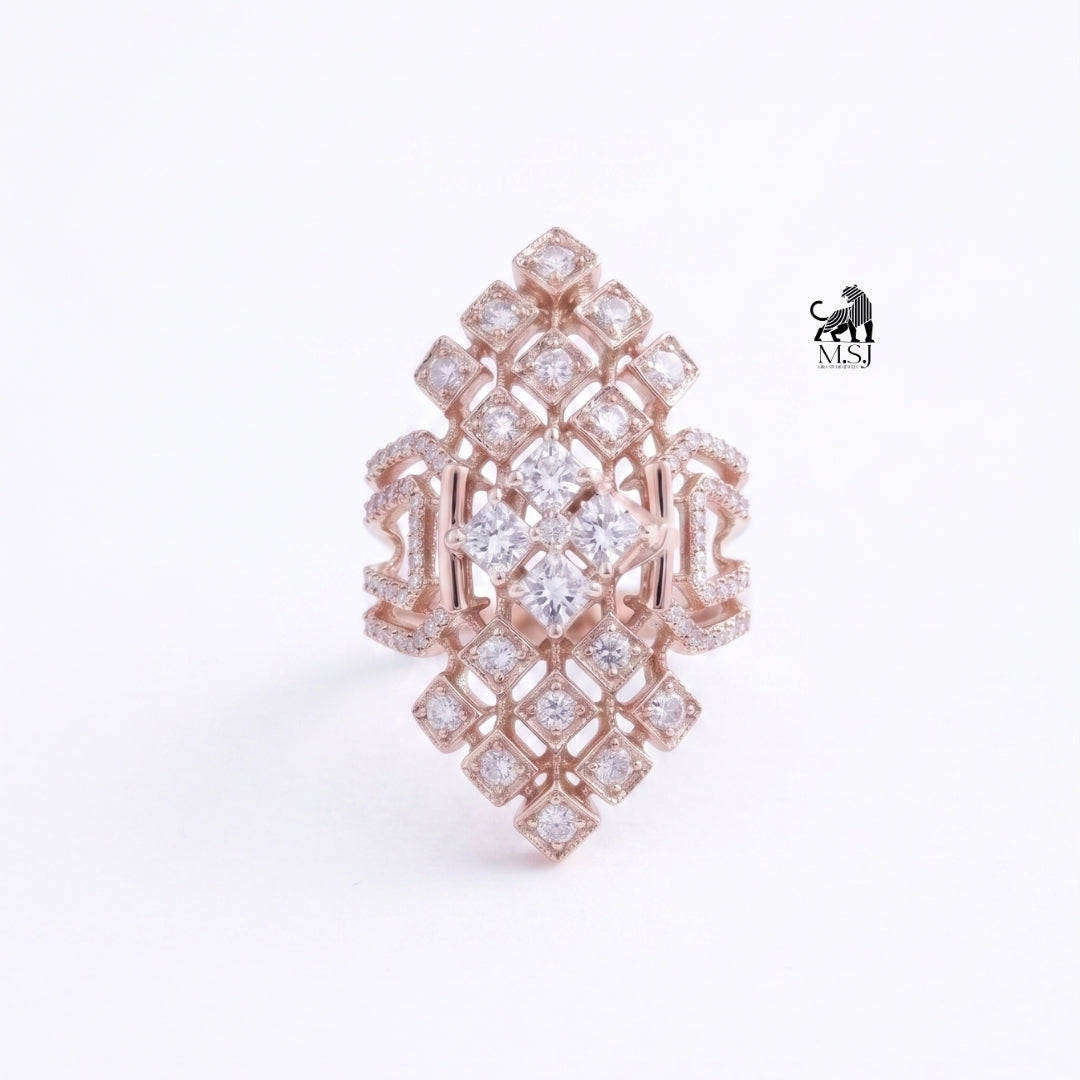 Royal Lattice Lab-Grown Diamond Statement Ring