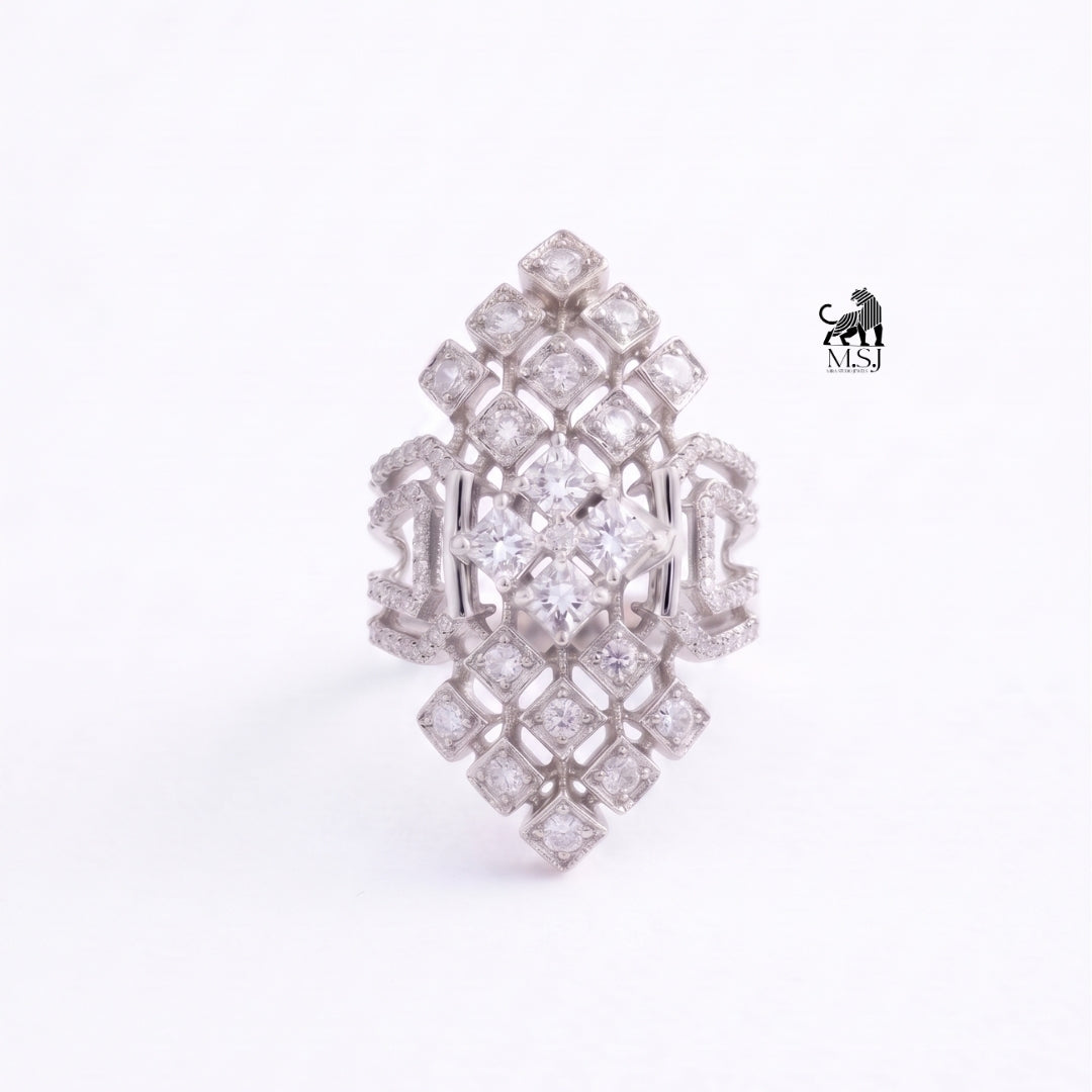 Royal Lattice Lab-Grown Diamond Statement Ring