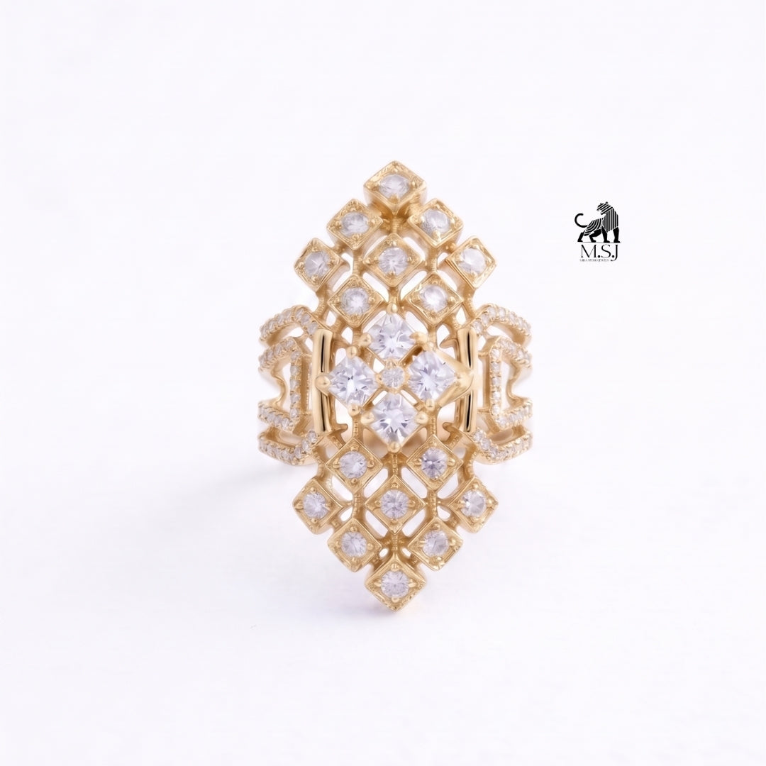 Royal Lattice Lab-Grown Diamond Statement Ring