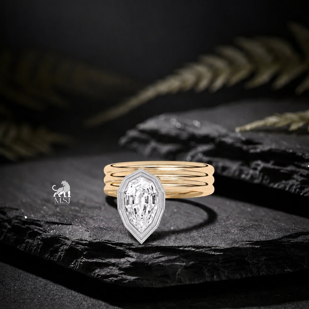 The Sculpted Pear Lab-Grown Diamond Multi-Band Ring