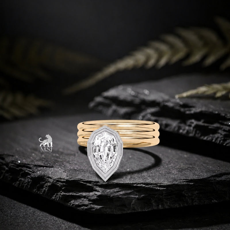 The Sculpted Pear Lab-Grown Diamond Multi-Band Ring