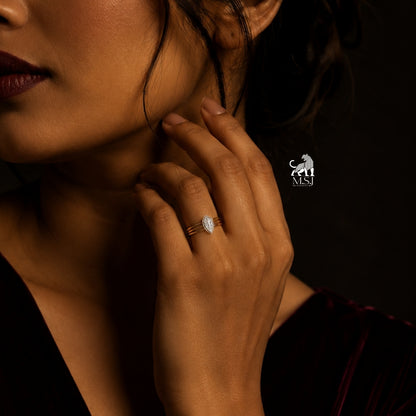 The Sculpted Pear Lab-Grown Diamond Multi-Band Ring