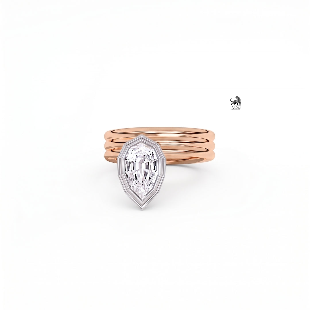 The Sculpted Pear Lab-Grown Diamond Multi-Band Ring