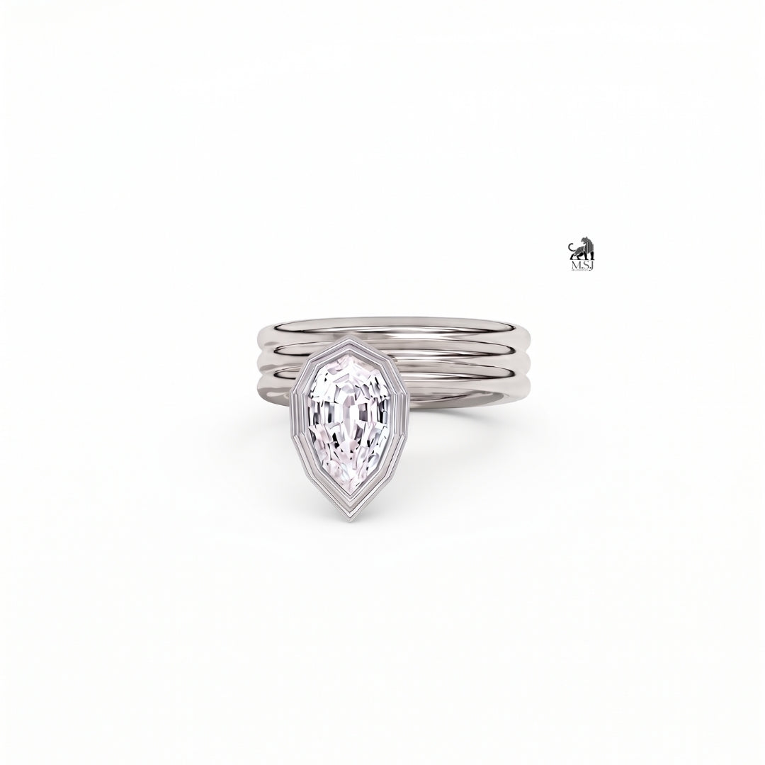 The Sculpted Pear Lab-Grown Diamond Multi-Band Ring