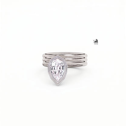 The Sculpted Pear Lab-Grown Diamond Multi-Band Ring