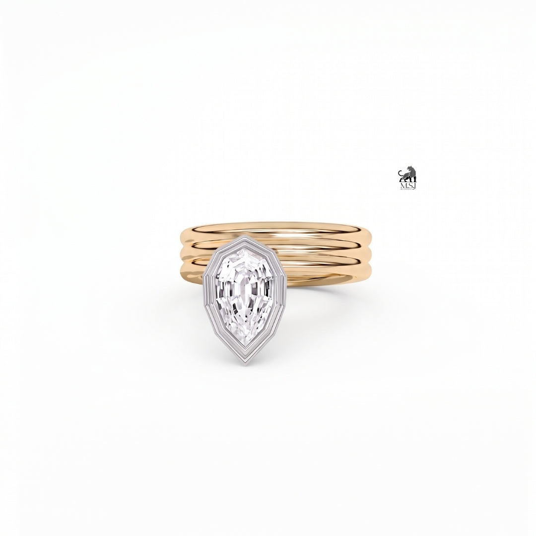 The Sculpted Pear Lab-Grown Diamond Multi-Band Ring