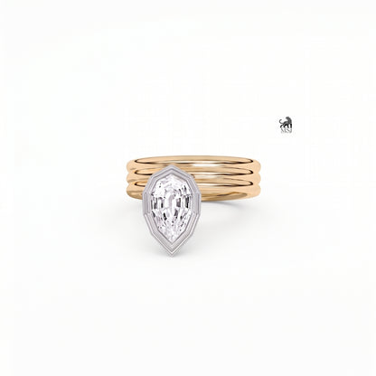 The Sculpted Pear Lab-Grown Diamond Multi-Band Ring