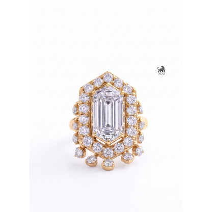 Hexagonal Halo Statement Lab-Grown Diamond Ring