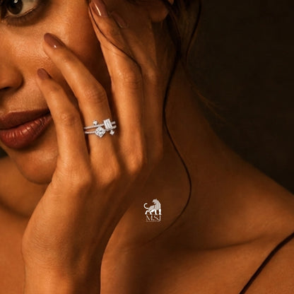 Geometric Multi-Cut Lab-Grown Diamond Statement Ring