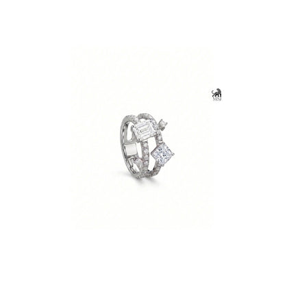 Geometric Multi-Cut Lab-Grown Diamond Statement Ring