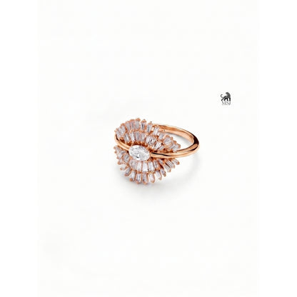 Oval Lab-Grown Diamond with Tapered Baguette Fan Ring