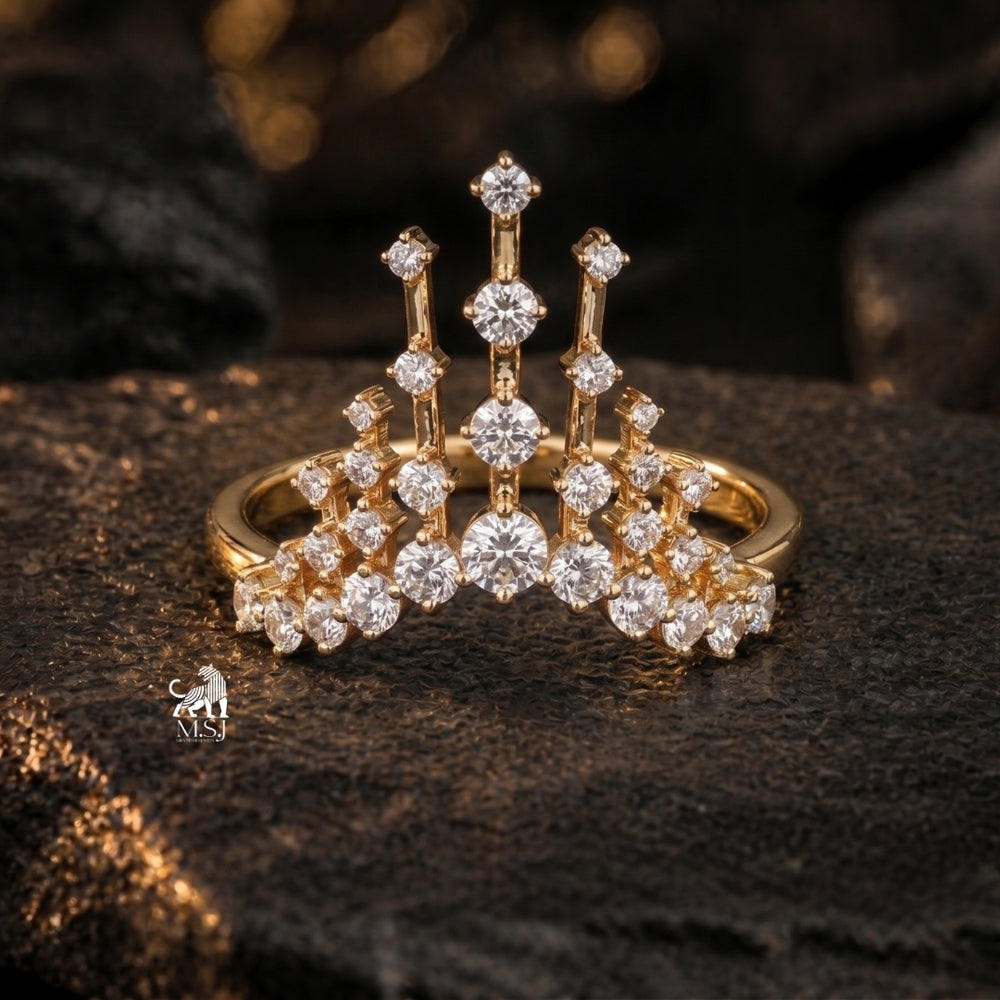 Radiant Round Lab-Grown Diamond Crown Ring