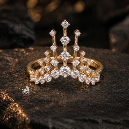 Radiant Round Lab-Grown Diamond Crown Ring