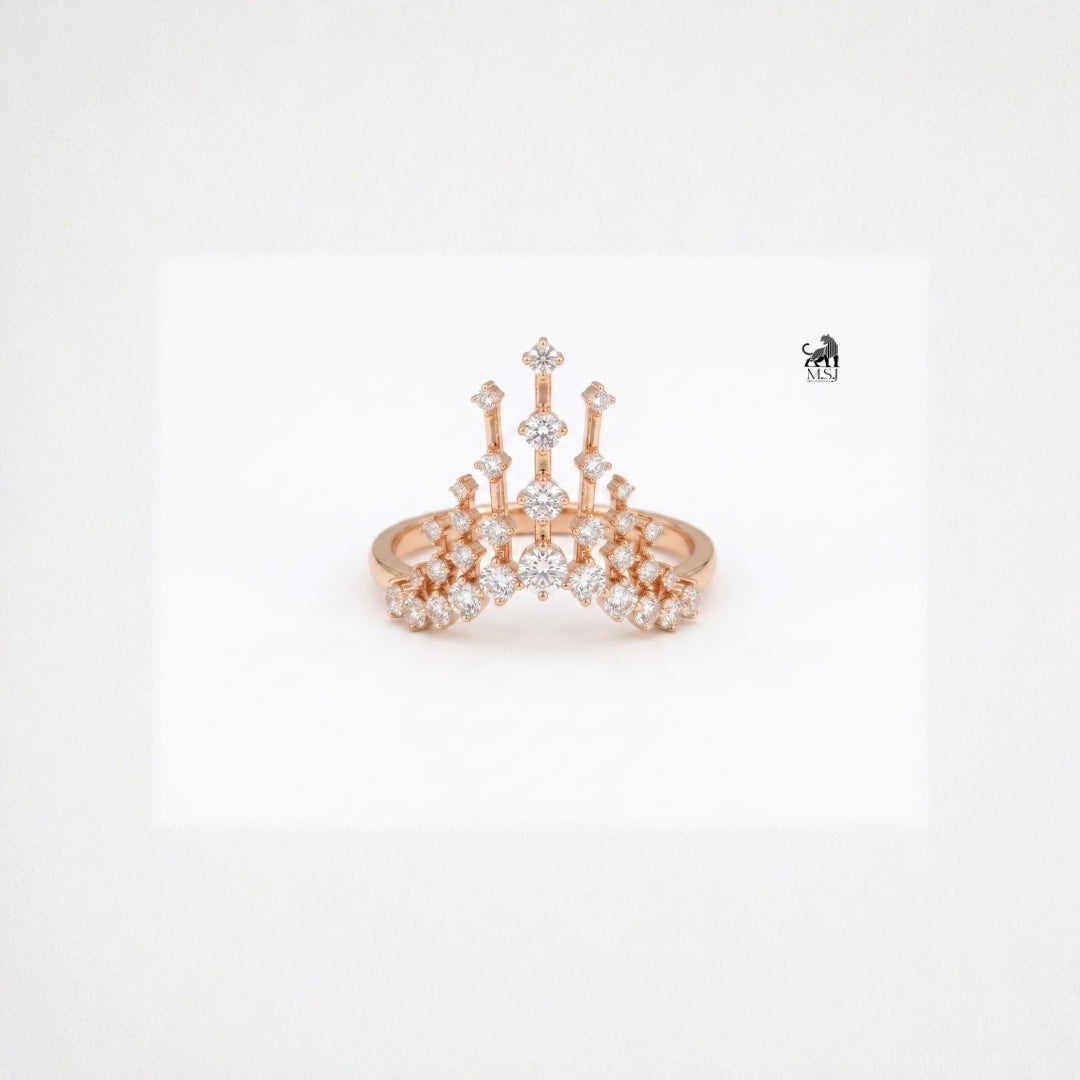 Radiant Round Lab-Grown Diamond Crown Ring
