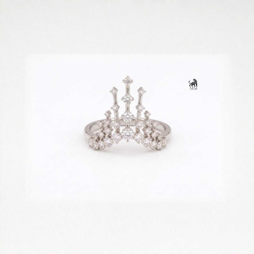 Radiant Round Lab-Grown Diamond Crown Ring