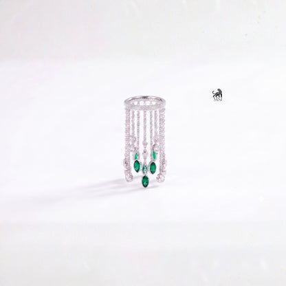 Emerald Cascade Fringe Ring
