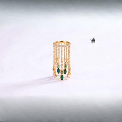 Emerald Cascade Fringe Ring