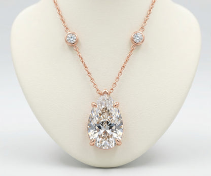 Aurelia Pear Solitaire Necklace