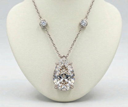 Aurelia Pear Solitaire Necklace