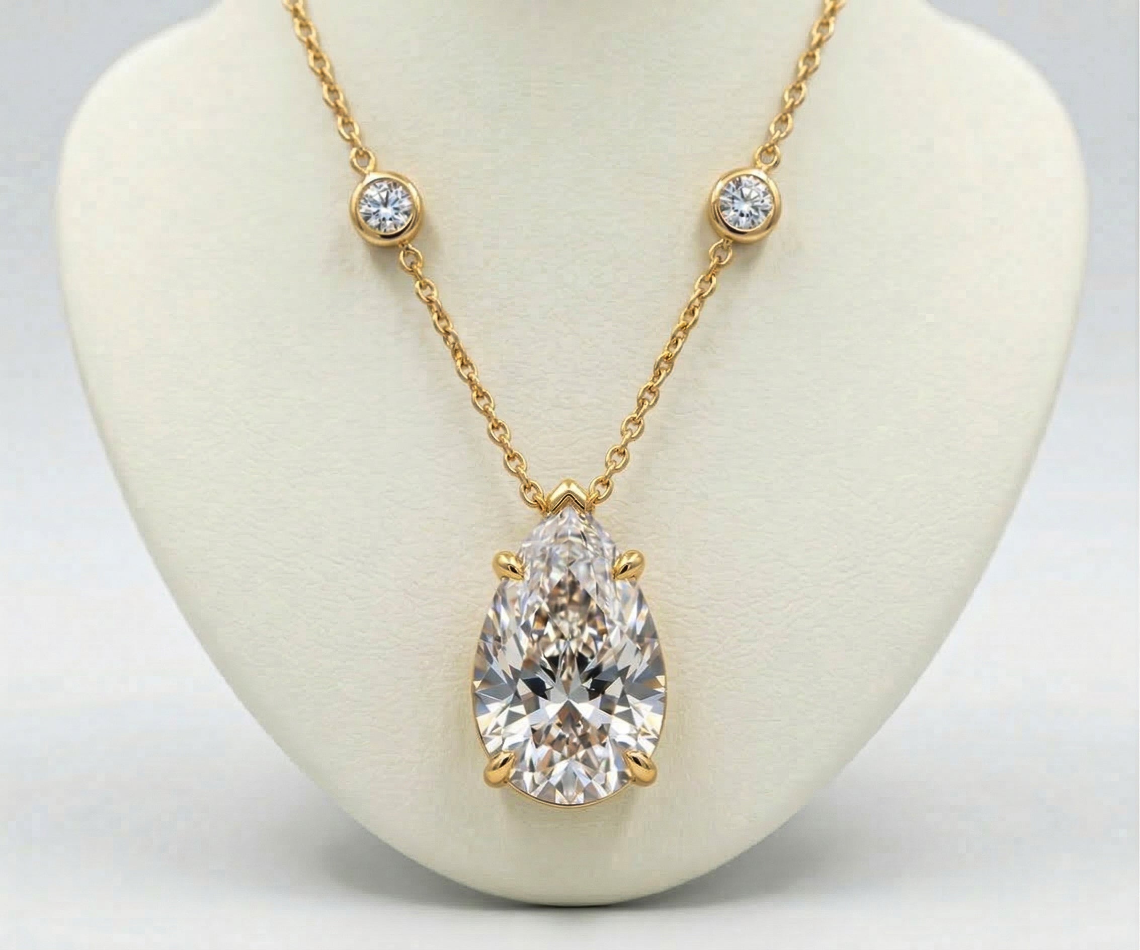 Aurelia Pear Solitaire Necklace