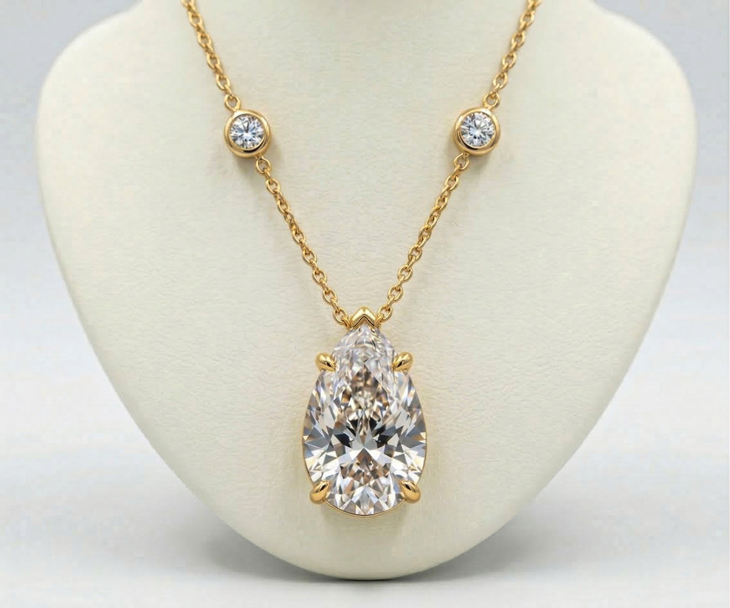 Aurelia Pear Solitaire Necklace