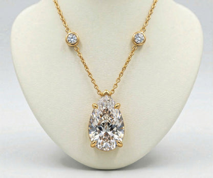 Aurelia Pear Solitaire Necklace