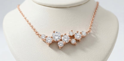 Celestia Diamond Cluster Bar Necklace