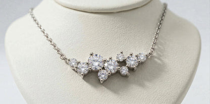 Celestia Diamond Cluster Bar Necklace