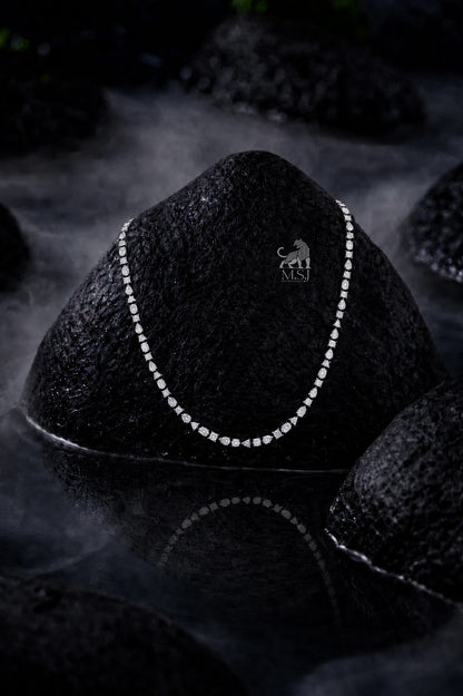 The Élan Mixed-Cut Diamond Tennis Necklace - lab-grown diamond necklace, styled product photo