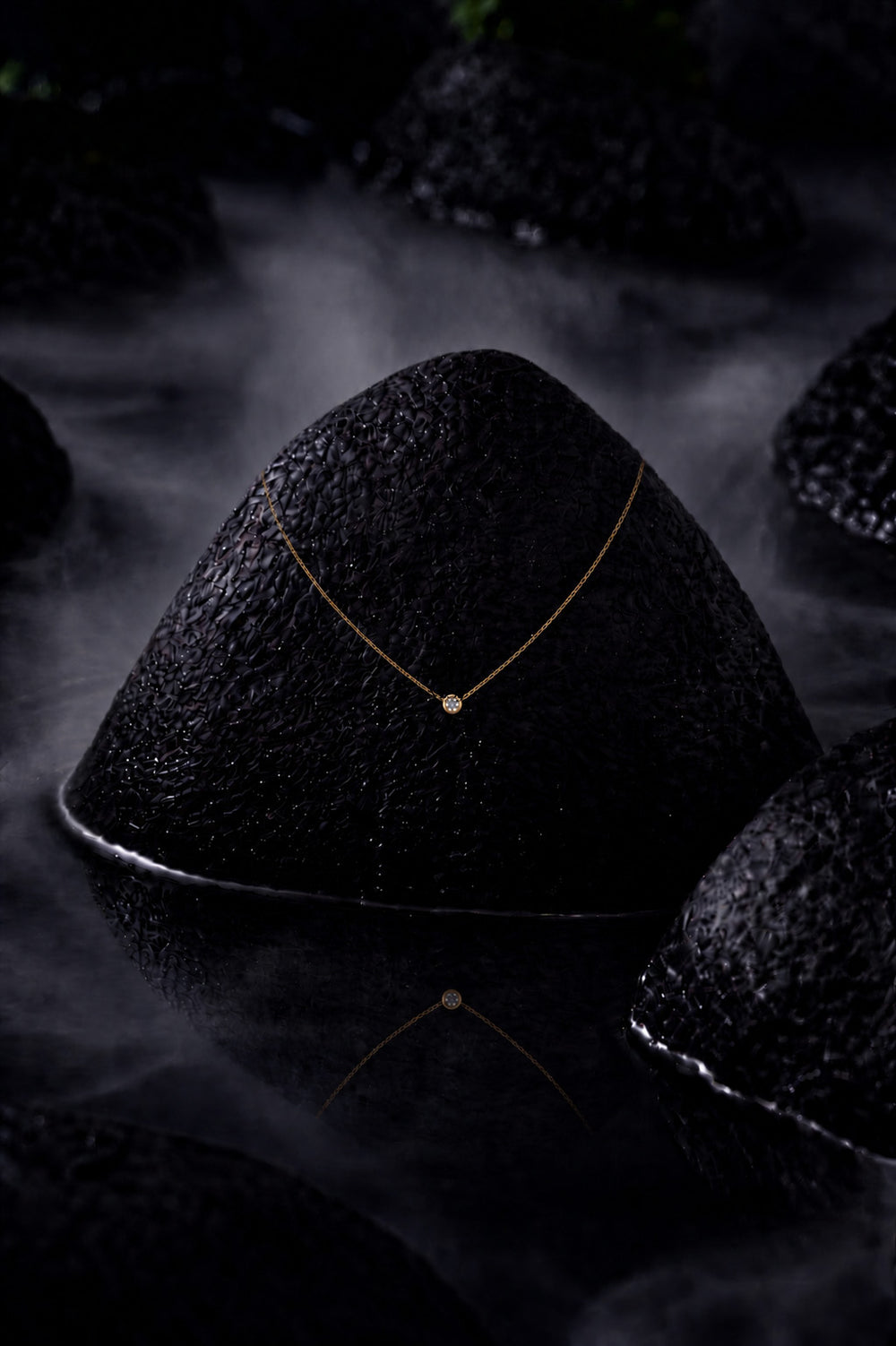 The Solenne Diamond Solitaire Necklace - lab-grown diamond necklace, styled product photo