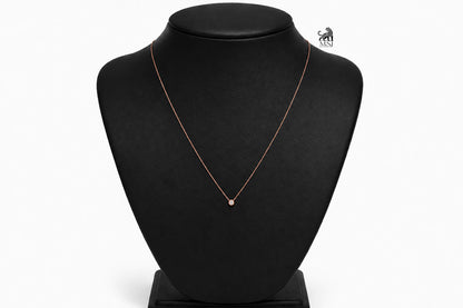The Solenne Diamond Solitaire Necklace in rose gold