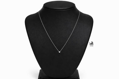 The Solenne Diamond Solitaire Necklace in white gold