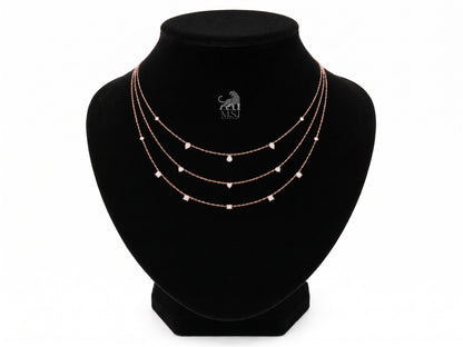 The Aurelia Four-Layer Diamond Necklace in rose gold