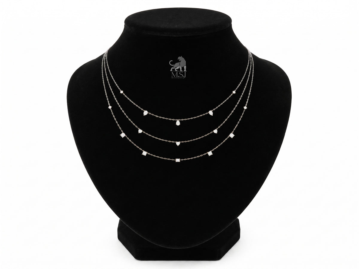 The Aurelia Four-Layer Diamond Necklace in white gold