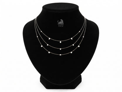The Aurelia Four-Layer Diamond Necklace in white gold