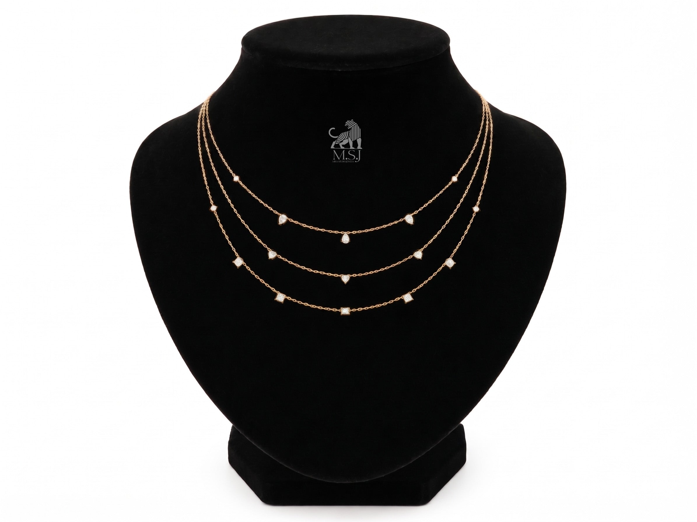 The Aurelia Four-Layer Diamond Necklace in yellow gold