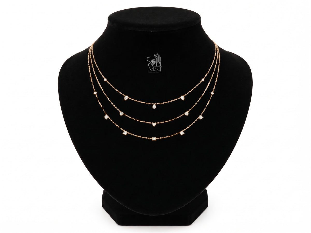 The Aurelia Four-Layer Diamond Necklace in yellow gold