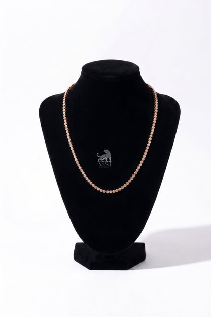 The Étoile Round Diamond Tennis Necklace in rose gold