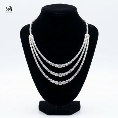 The Aurelia Three-Tier Diamond Cascade Necklace in yellow gold