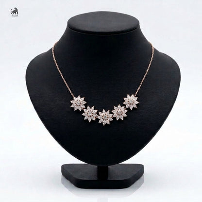 Celestine Five-Bloom Diamond Necklace in rose gold