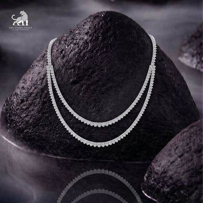 Aurelia Double Row Diamond Necklace - lab-grown diamond necklace, styled product photo