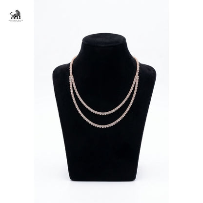 Aurelia Double Row Diamond Necklace in rose gold