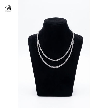 Aurelia Double Row Diamond Necklace in white gold